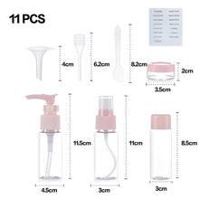Carica l&#39;immagine nel visualizzatore di Gallery, TFSYLISA 11 Pezz Bottigliette da Viaggio Set,Kit Viaggio Aereo for Cosmetic Dispensing Contenitore Per Liquidi, Beauty Box Cosmetici per Viaggi Campeggio (rosa)