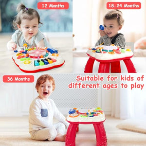 Giochi Bambini 1 Anno - Tavolo Multiattivita Bambini con Suoni e Luci Giochi Montessori 1 Anno Tavolino Bambini Gioco Bimbo Interattivo 1 Anno Strumenti Musicali Bambini Regalo Bimba Bimbo 1 2 3 Anno