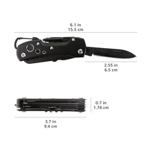 Carica l'immagine nel visualizzatore di Gallery, Amazon Basics Coltello multiuso tascabile 15 in 1 con custodia, Nero