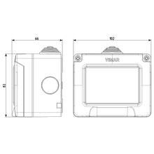 Carica l'immagine nel visualizzatore di Gallery, Vimar 0R14903 Contenitore da parete Serie protetta e stagna IP55, 3 moduli Eikon, Arké e Plana