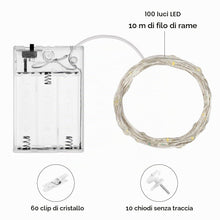 Carica l'immagine nel visualizzatore di Gallery, AUAUY Luci Per Foto, 10M 100LED Camera da Letto, con 60 Clips, Batteria