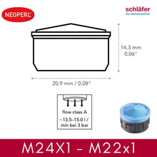 Carica l'immagine nel visualizzatore di Gallery, Schläfer 01802002 | Rompigetto Anticalcare Universale per Rubinetto M22-M24, Cartuccia Filtro Universale Perlator Long L