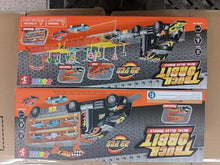 Carica l'immagine nel visualizzatore di Gallery, JOYIN Camion Trasportatore Macchinine Giocattolo per Bambini, 12 Veicoli Giocattolo in Metallo Pressofuso, Giocattolo da Corsa su Strada Pieghevole con luci e Suoni, Regalo per 3 Anni in su