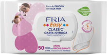 Carica l'immagine nel visualizzatore di Gallery, Fria Easy Classic Carta Igienica Umidificata con Aloe Vera ad Effetto Emolliente, Tessuto Gettabile nel WC, Dermatologicamente Testate, Confezione da 50 Salviette