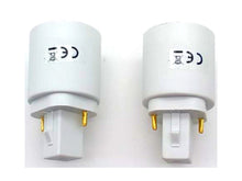 Carica l'immagine nel visualizzatore di Gallery, Set 2 adattatori da G24 a E27 convertitore per Lampadine Led - Kit modifica plafoniere E27