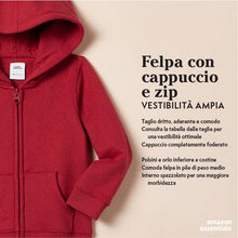 Carica l&#39;immagine nel visualizzatore di Gallery, Amazon Essentials Felpe con Cappuccio Foderate in Pile con Cerniera Bambine e Ragazze, Nero, 8 Anni