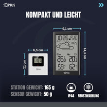 Carica l'immagine nel visualizzatore di Gallery, Optus Easy Stazione meteo con sensore esterno, orologio DCF