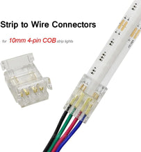 Carica l'immagine nel visualizzatore di Gallery, 4-Pin RGB COB LED Strip Connettore, trasparente Gapless connettore di estensione senza saldatura a 4Pin spina rivestito 