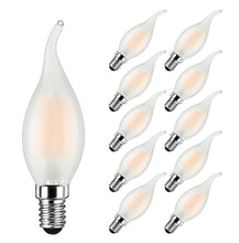 Carica l'immagine nel visualizzatore di Gallery, Lampadina Filamento LED Candela Fiamma E14 4W Equivalenti 40W, 400Lm, Bianca Calda 2700k, Lampadine Candela E14 per Lamp