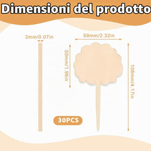 Carica l'immagine nel visualizzatore di Gallery, Set di 30 Etichette per Piante in Legno - Cartellini per Orto e Giardino con Pennarello - Segnapante in Legno Naturale a