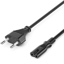 Carica l'immagine nel visualizzatore di Gallery, 2m Cavo di Alimentazione Elettrico Spina Tipo C Europlug a Presa C7 Cavo Euro per Piccoli Elettrodomestici Euro 8 TV Blu-Ray Alimentatori - Nero