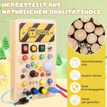 Carica l'immagine nel visualizzatore di Gallery, YIKANWEN Montessori Busy Board giocattolo da 1 2 3 anni, giocattolo in legno con musica e 10 LED interruttore della luce, giocattolo educativo sensoriale per neonati e ragazzi a partire da 1 2 3 4