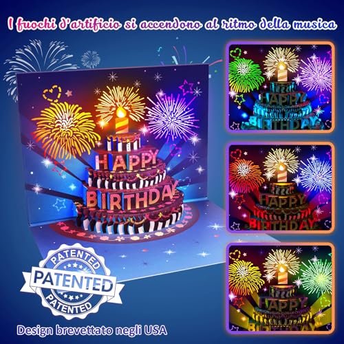JIZZU Biglietto Auguri Copleanno, Biglietti di Copleanno 3D con JIZZU Biglietto Auguri Copleanno, Biglietti di Copleanno 3D con