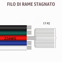 Carica l'immagine nel visualizzatore di Gallery, 10M RGBW 5pin Cavo Elettrico di Prolunga Calibro 22 5 Core con Connettori per Striscia a LED RGBW, Luci a Nastro, Lampad