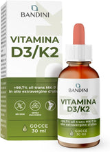Carica l'immagine nel visualizzatore di Gallery, Bandini® Vitamina D3 K2 Gocce, in Olio Extra Vergine di Oliva EVO,