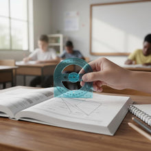 Carica l'immagine nel visualizzatore di Gallery, Goniomero 360° Scolastico in Plastica Trasparente Azzurra