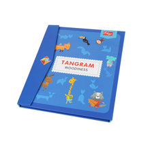 Carica l'immagine nel visualizzatore di Gallery, NIWWIN Tangram magnetico di legno, gioco di puzzle, giocattoli da costruzione, gioco di viaggio, esercizio mentale, libro QI con soluzioni, giocattolo educativo per bambini,3 4 5 6 anni. (blu)