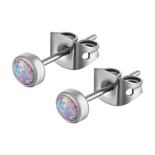 Carica l'immagine nel visualizzatore di Gallery, Artskin Orecchini con opale in titanio G23 per donna Orecchini con pietra portafortuna ipoallergenici per orecchie sensibili Gioielli di moda (7mm, Hot Pink)