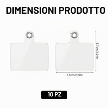 Carica l'immagine nel visualizzatore di Gallery, Toppe di Ricambio per Cordino,10 pezzi Toppa Cordino Cellulare Patches Adesive Trasparenti Compatibili con Maggior Parte