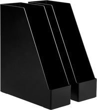 Carica l'immagine nel visualizzatore di Gallery, Amazon Basics Plastic Organizer - Portariviste, confezione da 2, Nero
