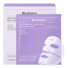 Carica l'immagine nel visualizzatore di Gallery, BIODANCE Rejuvenating Caviar PDRN Real Deep Mask, Maschera Viso Notturna in Hydrogel, Rigenerante e Rassodante con Estra