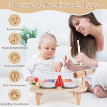 Carica l'immagine nel visualizzatore di Gallery, LZDMY Strumenti Musicali Bambini Tamburo Bambino 1 2 3 4 5 Anni Batteria Bambini, 10 in 1 Xilofono Giocattolo Musicale Legno, Giochi Montessori Bambini, Regalo Bambina per Compleanno,Natale,Pasqua