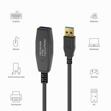 Carica l'immagine nel visualizzatore di Gallery, deleyCON 5m Cavo Attivo USB 3.0 Prolunga Attiva con Amplificatore di Segnale USB3.0 Ripetitore Cavo di Prolunga USB3.0 P