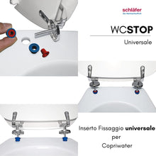 Carica l'immagine nel visualizzatore di Gallery, Schläfer 690017 | Coppia Gommini per Copriwater Universale con Perno Antislittamento, Inserto per Fissaggio Tavoletta WC