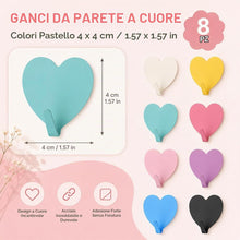 Carica l'immagine nel visualizzatore di Gallery, 8 Pezzi Ganci Adesivi a Forma di Cuore,HMCEY Ganci Asciugamani Doccia