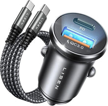 Carica l'immagine nel visualizzatore di Gallery, LISEN Caricatore Auto USB C 69W+60W Cavo【PD &amp; QC3.0 Rapido】 Caricatore Auto Accendisigari, Caricabatterie Auto USB C Kit di Accessori da Auto Per Cellulari Compatibile con iPhone 17 16 15 Pro Max