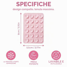Carica l'immagine nel visualizzatore di Gallery, 5 Pezzi Ventosa Per Telefono, Ventose Per Telefono In Silicone Per Cellulare, Accessori Per Autoadesivo Ventosa Per Tele