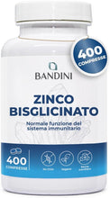 Carica l'immagine nel visualizzatore di Gallery, Bandini® Zinco Bisglicinato 400 Compresse (Scorta 13 Mesi), 100% Vegano