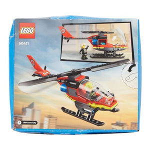 LEGO City Elicottero dei Pompieri, Veicolo Giocattolo da Costruire con 2 Elementi Lancia-Acqua e Minifigure del Pilota Vigile del Fuoco, Giochi per Bambini e Bambine da 5 Anni, Regalo Divertente 60411