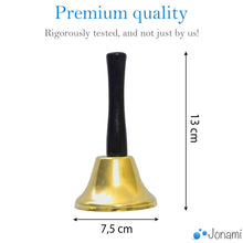 Carica l'immagine nel visualizzatore di Gallery, Campana di Babbo Natale Dorata, Campana da Tavolo a Mano in Metallo per Reception, Accessorio per il Costume di Babbo Natale - Oro