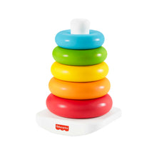 Carica l'immagine nel visualizzatore di Gallery, Fisher-Price - Piramide 5 Anelli, gioco con base oscillante al tocco e 5 anelli colorati impilabili, realizzato con materiali vegetali, giocattolo per bambini, 6+ mesi, GRF09