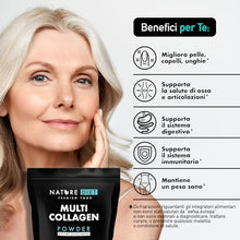 Carica l'immagine nel visualizzatore di Gallery, Nature Diet Multi Collagene in Polvere Non Aromatizzato Idrolizzato Collagene peptidico di tipo: I, II, III, V e X, altamente biodisponibile, collageno peptide, 400G