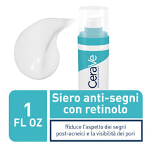 Carica l'immagine nel visualizzatore di Gallery, CeraVe Siero Anti-Segni con Retinolo, Per Segni Post-Imperfezioni e Pori Dilatati, Pelle Morbida e Levigata, Con Retinolo Incapsulato, Liquirizia, Ceramidi e Niacinamide, 30 ml