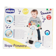 Carica l&#39;immagine nel visualizzatore di Gallery, Chicco Vespa per Bambini Primavera Bianca, Moto Giocattolo Cavalcabile con Pannello Elettronico, Luci e Suoni, Ruote di Supporto Rimuovibili, Max 25 Kg, Giochi per Bambini 1-3 Anni