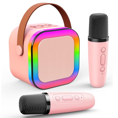 Dislocati Microfono Karaoke per Bambini, Regalo Bambina 4-12 Anni Microfono Bambini Giochi Bambina 4-12 Anni Karaoke con Microfono Bluetooth Regalo Ragazza Giocattoli Bambina 4-12 Anni