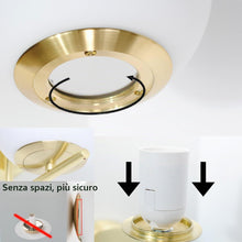 Carica l'immagine nel visualizzatore di Gallery, Alpinaluz Applique da parete: paralume a sfera in vetro opaco bianco, portalampada in alluminio dorato E27, stile modern