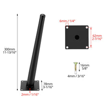 Carica l'immagine nel visualizzatore di Gallery, QWORK® Set di 4 Gambe per Tavolo in Metallo 30 cm - Gambe per Mobili a Cono Inclinato con cuscinetti in gomma antiscivol