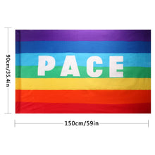 Carica l'immagine nel visualizzatore di Gallery, Bandiera Pace Arcobaleno 90x150cm, Dell'Ucraina, Rainbow Flag per Interno, Esterno, Giardino (A)