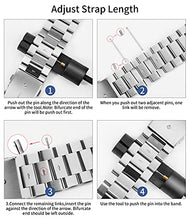 Carica l'immagine nel visualizzatore di Gallery, TStrap Cinturino Orologio Metallo 18mm - Cinturini per Orologi di Ricambio Argento a Sgancio Rapido per Uomo e Donne - Cinturino per Orologio in Acciaio Inossidabile Smartwatch - 16mm 18mm 20mm 22mm