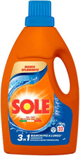 Carica l'immagine nel visualizzatore di Gallery, Sole Detersivo Lavatrice Bianco splendente 33 Lavaggi, Formula igienizzante, Detersivo Lavatrice Liquido Bianco Splendente, rimuove le macchie a basse temperature