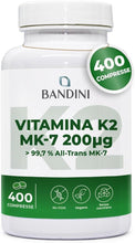 Carica l'immagine nel visualizzatore di Gallery, Bandini® Vitamina K2 MK7 200µg | 400 Compresse | Menachinone Alto Dosaggio
