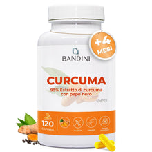 Carica l'immagine nel visualizzatore di Gallery, Bandini® Curcuma 120 capsule/4 mesi di fornitura | 700 mg per capsula