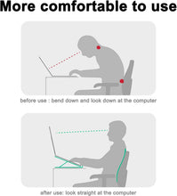 Carica l'immagine nel visualizzatore di Gallery, AiTodos® Supporto pc Portatile, Lega di Alluminio, Leggero, Antiscivolo, Portatile Pieghevole, Supporto per Laptop - Ventilazione e Dissipazione del Calore, Regolazione a 6 Marce - Laptop Stand