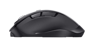 Trust Fyda Mouse Wireless Ricaricabile, Design Sostenibile, 800-2400 DPI, 6 Pulsanti, 2,4 GHz, Ricevitore USB, Mouse Ergonomico senza Filo per Laptop, PC, Computer, Macbook, Ufficio - Nero
