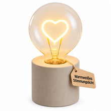 Carica l'immagine nel visualizzatore di Gallery, MIJOMA Lampada da tavolo a LED con lampadina, luce d'atmosfera con base in cemento, funzionamento a batteria, luce decor
