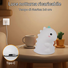 Carica l'immagine nel visualizzatore di Gallery, Ainiv Luce Notturna Bambini di Dinosauro, Lampada Touch per Bambini 3Livelli di Luminosità, Timer da 30 Minuti, Silicone